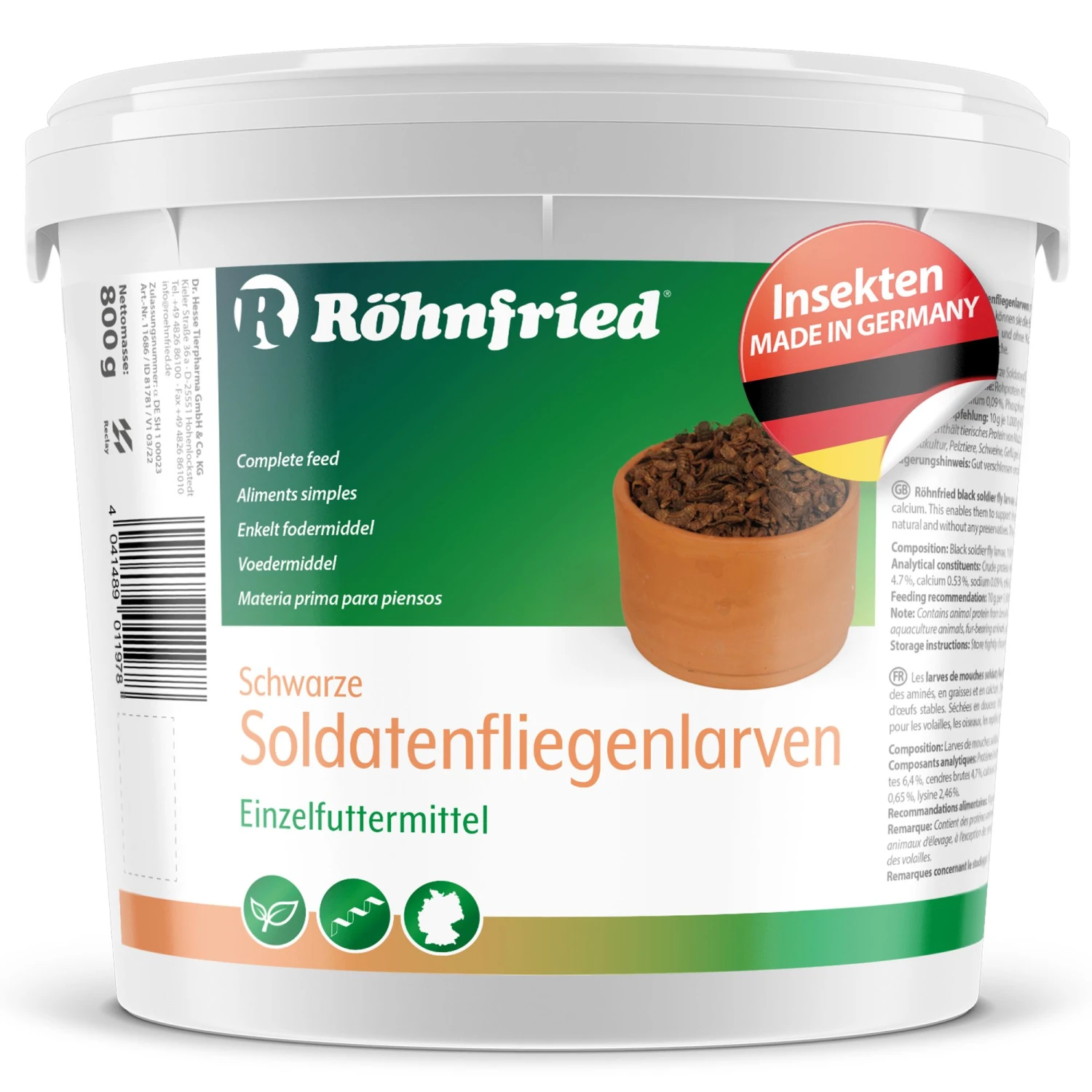 Röhnfried Schwarze Soldatenfliegenlarven 800g 3 Röhnfried Schwarze Soldatenfliegenlarven 800g